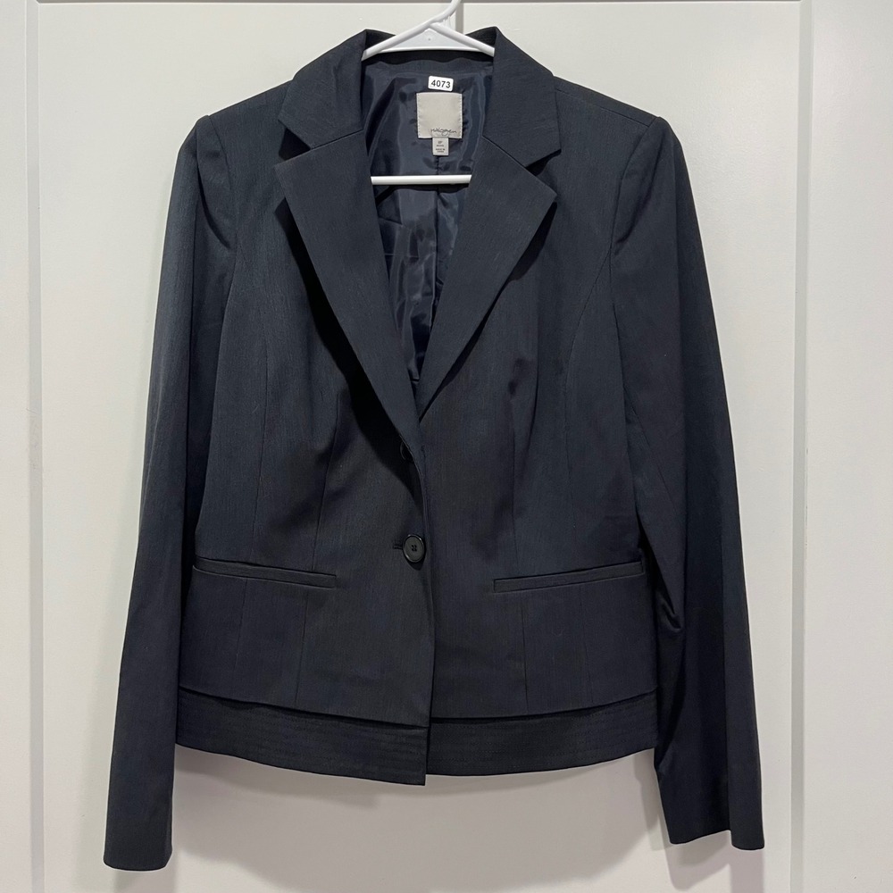 Halogen Womens Charcoal Grey Two Button Blazer Jacket Petite 8P